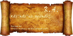 Kökösi Anikó névjegykártya